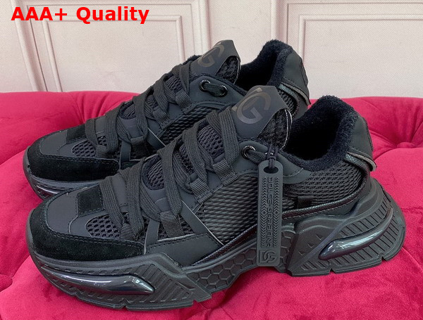 Dolce Gabbana Mixed Material Airmaster Sneakers Black Replica