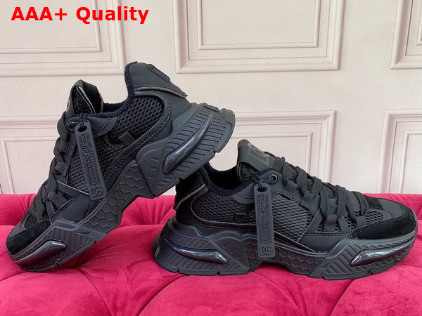 Dolce Gabbana Mixed Material Airmaster Sneakers Black Replica