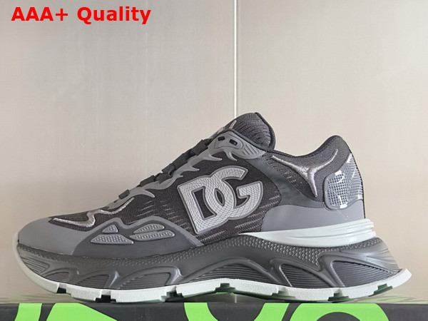 Dolce Gabbana Mixed Material Daymaster Sneakers in Black Replica
