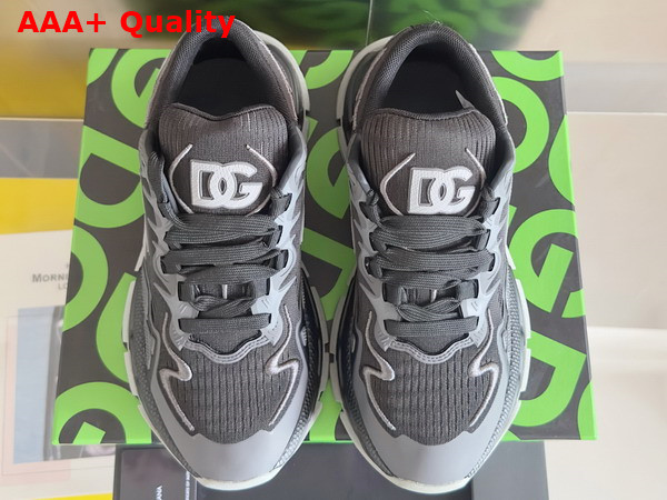 Dolce Gabbana Mixed Material Daymaster Sneakers in Black Replica