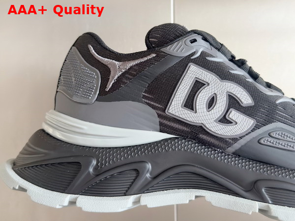Dolce Gabbana Mixed Material Daymaster Sneakers in Black Replica