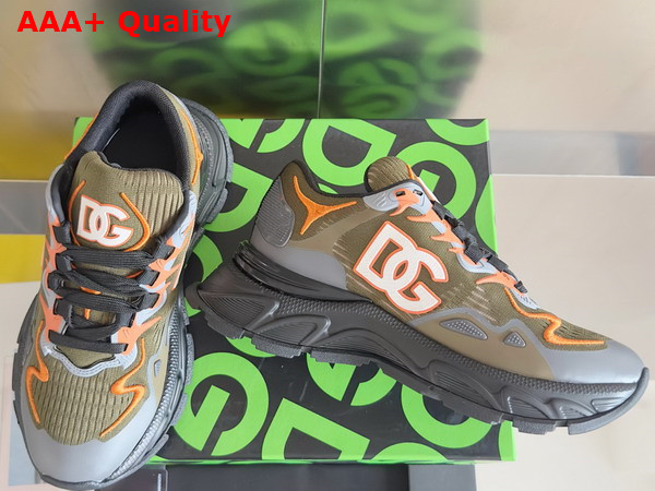 Dolce Gabbana Mixed Material Daymaster Sneakers in Green Replica