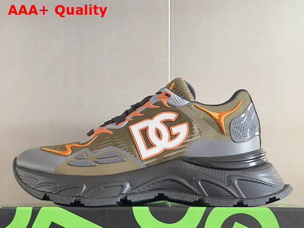 Dolce Gabbana Mixed Material Daymaster Sneakers in Green Replica