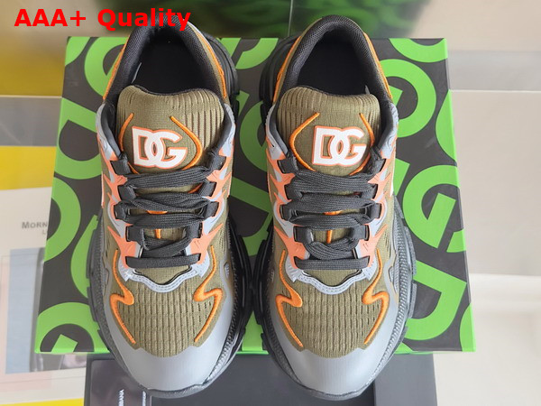 Dolce Gabbana Mixed Material Daymaster Sneakers in Green Replica