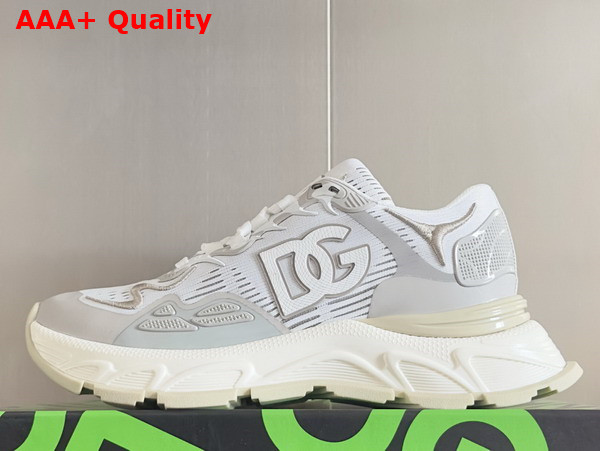 Dolce Gabbana Mixed Material Daymaster Sneakers in White Replica
