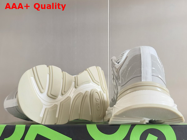 Dolce Gabbana Mixed Material Daymaster Sneakers in White Replica