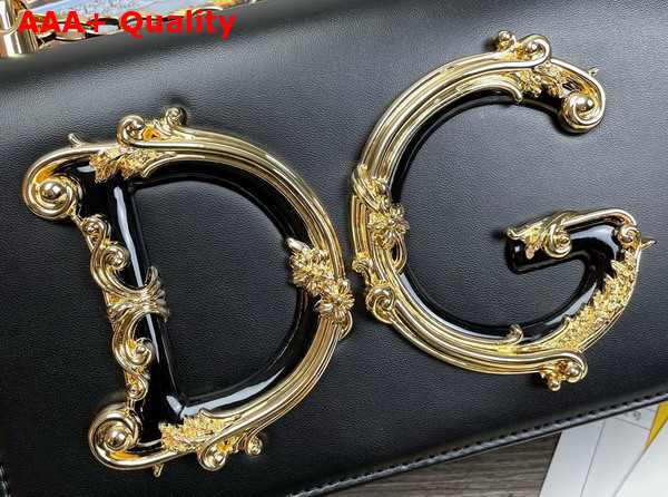 Dolce Gabbana Nappa Leather DG Girls Shoulder Bag in Black Replica