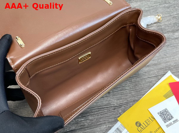 Dolce Gabbana Nappa Leather DG Girls Shoulder Bag in Brown Replica