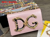 Dolce Gabbana Nappa Leather DG Girls Shoulder Bag in Pale Pink Replica