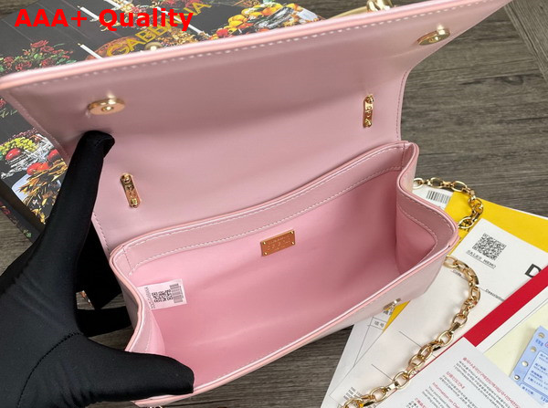 Dolce Gabbana Nappa Leather DG Girls Shoulder Bag in Pale Pink Replica