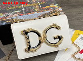 Dolce Gabbana Nappa Leather DG Girls Shoulder Bag in White Replica