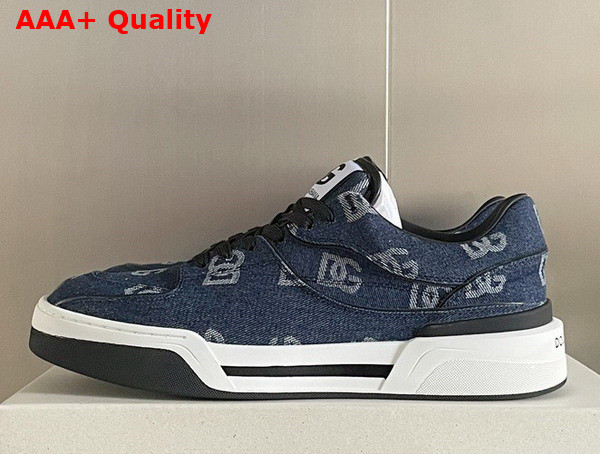 Dolce Gabbana New Roma Sneakers with Denim Logo Blue Replica