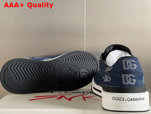 Dolce Gabbana New Roma Sneakers with Denim Logo Blue Replica