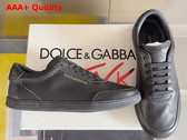 Dolce Gabbana Perforated Calfskin Saint Tropez Sneakers in Black Replica