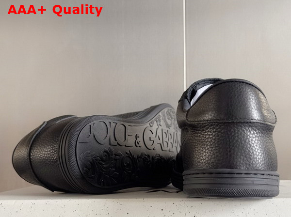 Dolce Gabbana Perforated Calfskin Saint Tropez Sneakers in Black Replica