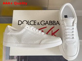Dolce Gabbana Perforated Calfskin Saint Tropez Sneakers in White Replica