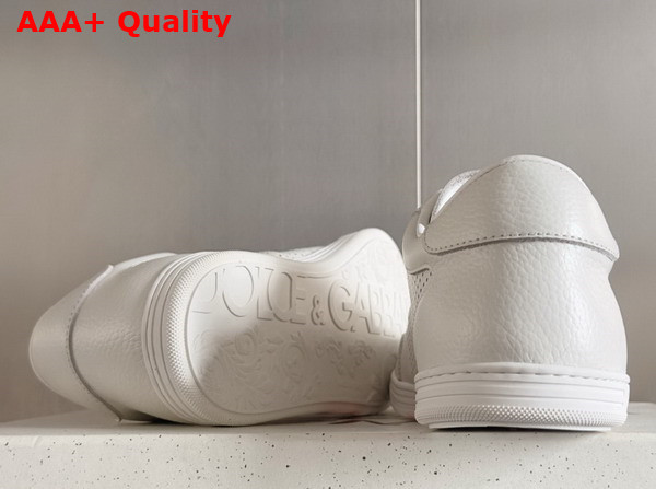 Dolce Gabbana Perforated Calfskin Saint Tropez Sneakers in White Replica