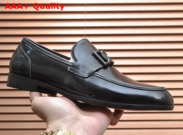 Dolce Gabbana Polished Calfskin Slippers in Black for Men Replica