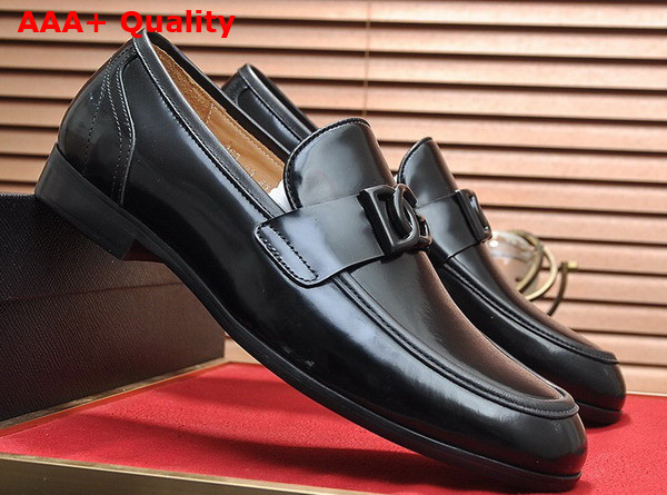 Dolce Gabbana Polished Calfskin Slippers in Black for Men Replica