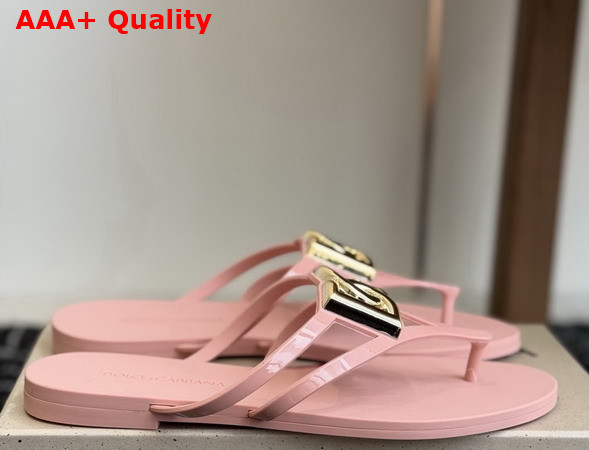 Dolce Gabbana Rubber Beachwear Flip Flops Pink Replica