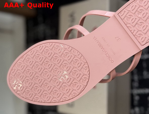 Dolce Gabbana Rubber Beachwear Flip Flops Pink Replica