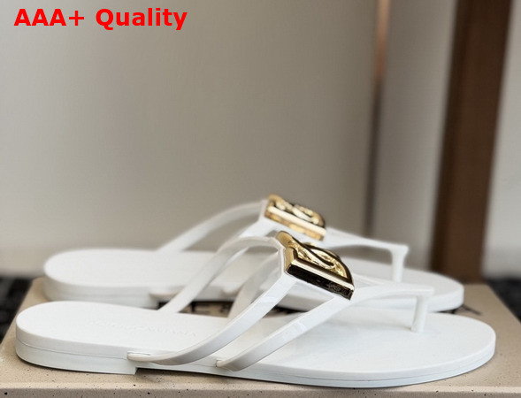Dolce Gabbana Rubber Beachwear Flip Flops White Replica