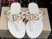 Dolce Gabbana Rubber Beachwear Flip Flops White Replica