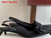 Dolce Gabbana Satin Slingbacks with Bow Detail in Black Replica