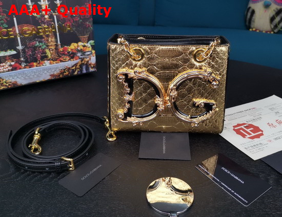 Dolce Gabbana Small DG Girls in Gold Python Skin Replica
