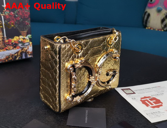 Dolce Gabbana Small DG Girls in Gold Python Skin Replica