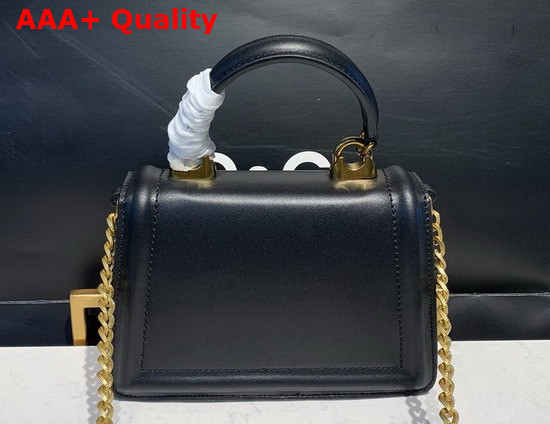 Dolce Gabbana Small Devotion Bag in Black Nappa Leather Replica