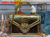 Dolce Gabbana Small Devotion Bag in Gold Python Skin Replica