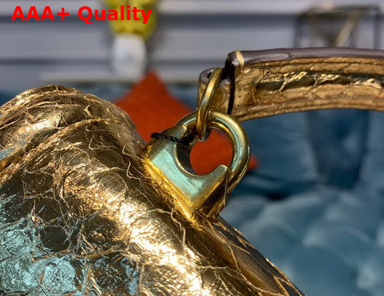 Dolce Gabbana Small Devotion Bag in Gold Python Skin Replica