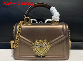 Dolce Gabbana Small Devotion Bag in Mordore Nappa Leather Gold Replica