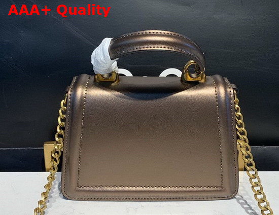 Dolce Gabbana Small Devotion Bag in Mordore Nappa Leather Gold Replica