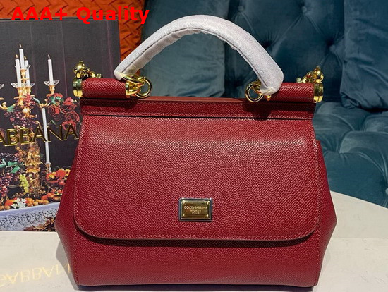 Dolce Gabbana Small Sicily Bag in Dark Red Dauphine Calfskin Replica