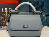 Dolce Gabbana Small Sicily Bag in Light Blue Dauphine Calfskin Replica