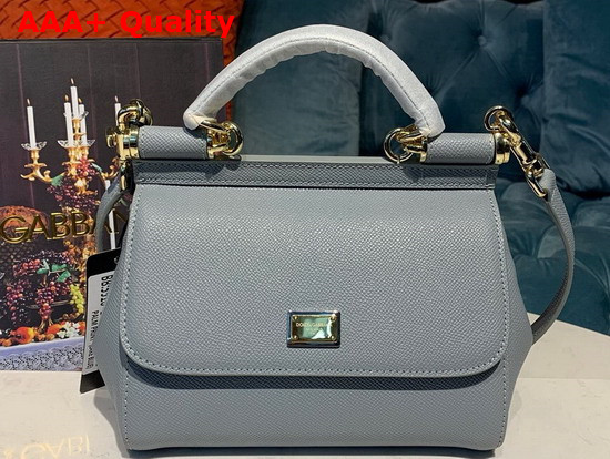 Dolce Gabbana Small Sicily Bag in Light Blue Dauphine Calfskin Replica