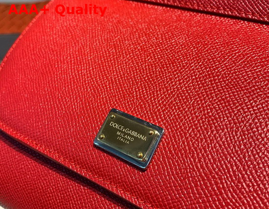 Dolce Gabbana Small Sicily Bag in Red Dauphine Calfskin Replica