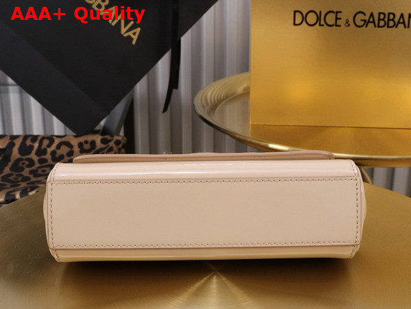 Dolce Gabbana Small Sicily Handbag in Beige Patent Leather Replica