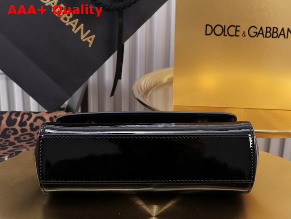 Dolce Gabbana Small Sicily Handbag in Black Patent Leather Replica