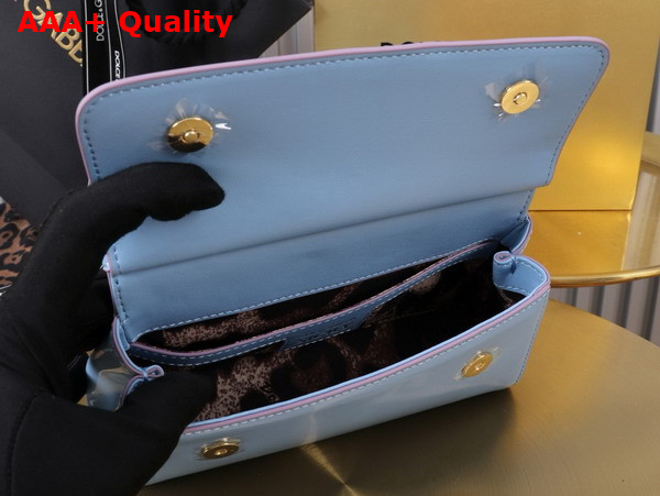 Dolce Gabbana Small Sicily Handbag in Light Blue Patent Leather Replica