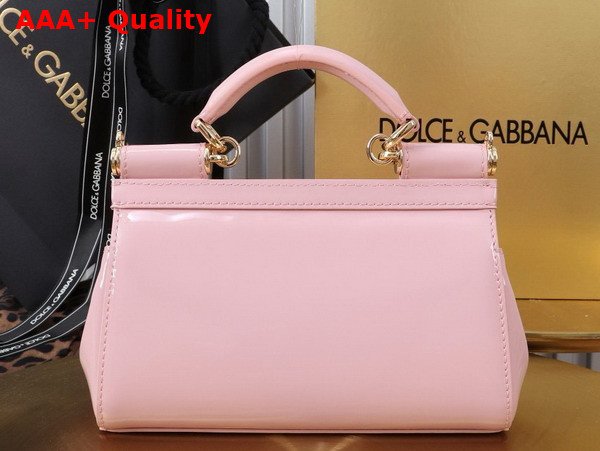 Dolce Gabbana Small Sicily Handbag in Pink Patent Leather Replica