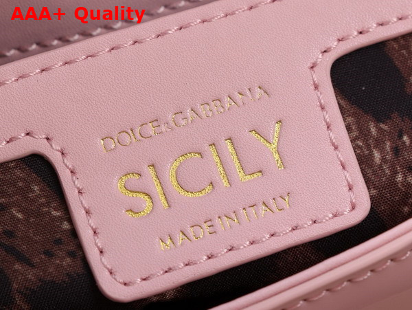 Dolce Gabbana Small Sicily Handbag in Pink Patent Leather Replica