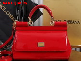Dolce Gabbana Small Sicily Handbag in Red Patent Leather Replica