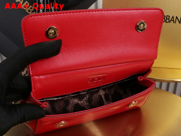 Dolce Gabbana Small Sicily Handbag in Red Patent Leather Replica