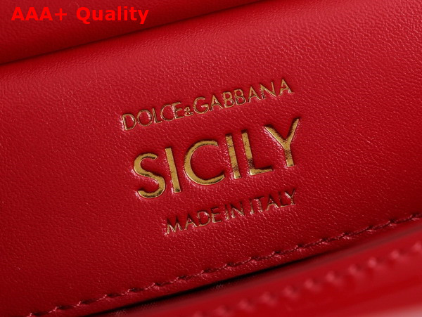 Dolce Gabbana Small Sicily Handbag in Red Patent Leather Replica