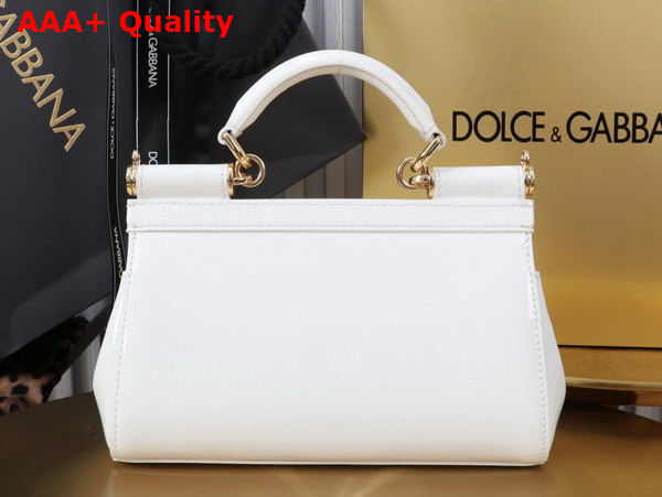 Dolce Gabbana Small Sicily Handbag in White Patent Leather Replica