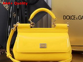 Dolce Gabbana Small Sicily Handbag in Yellow Patent Leather Replica