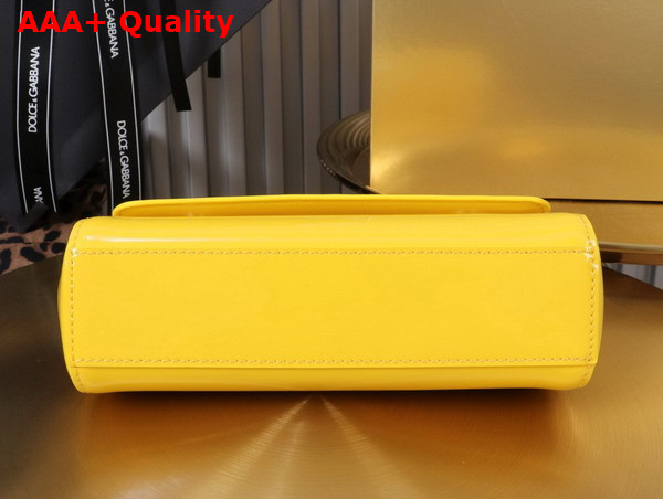 Dolce Gabbana Small Sicily Handbag in Yellow Patent Leather Replica